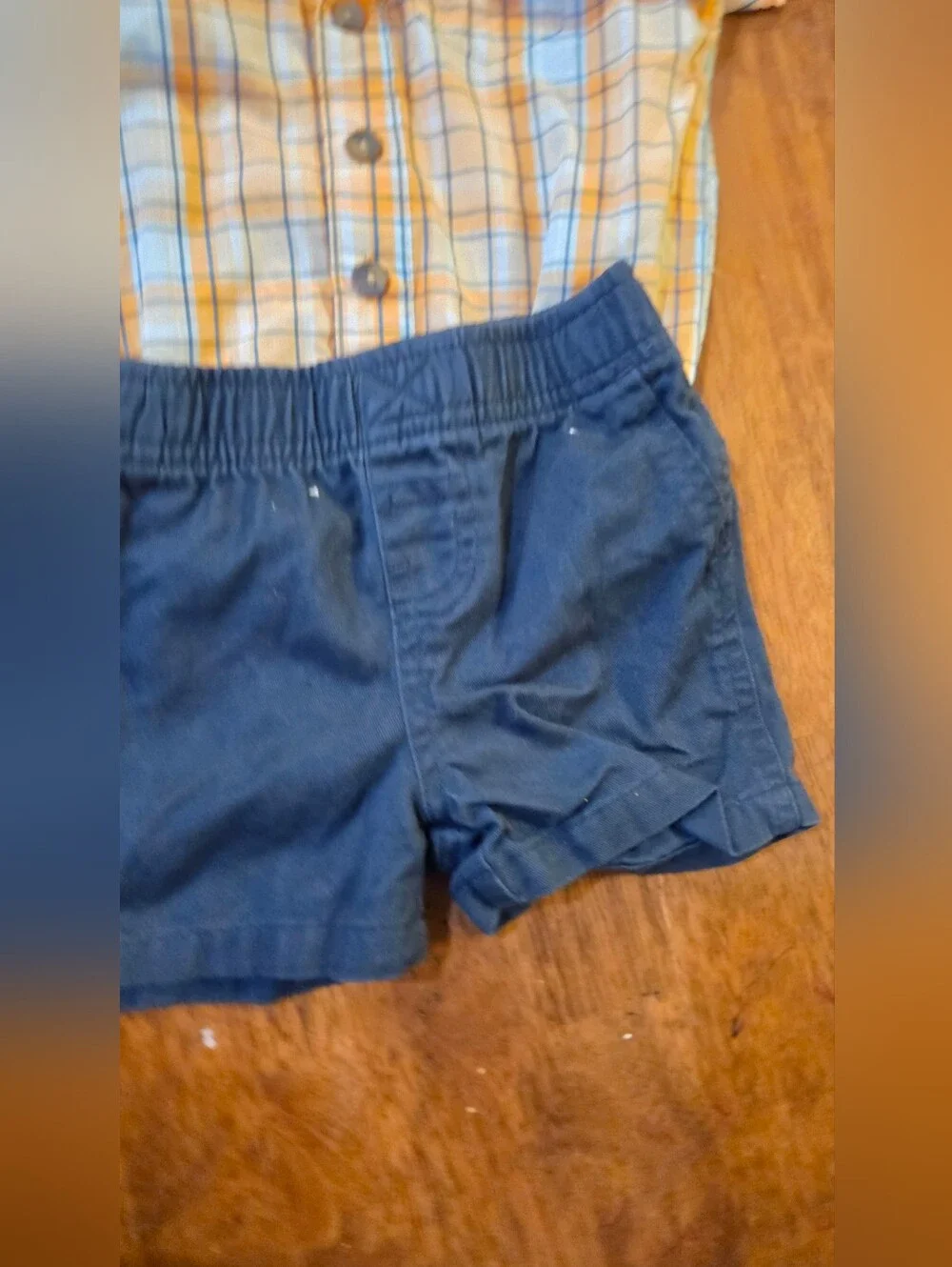 🧸3/$15🧸 NWT Wrangler Baby Boy Outfit Size 9M Plaid Short Sleeve Shirt & Shorts